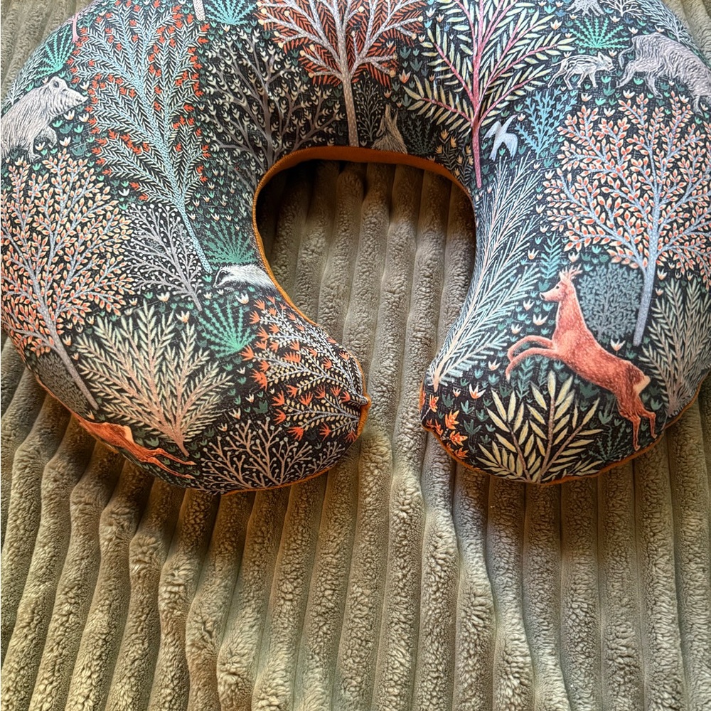 Forest Animal Print Breastfeeding Pillow - Multicolor